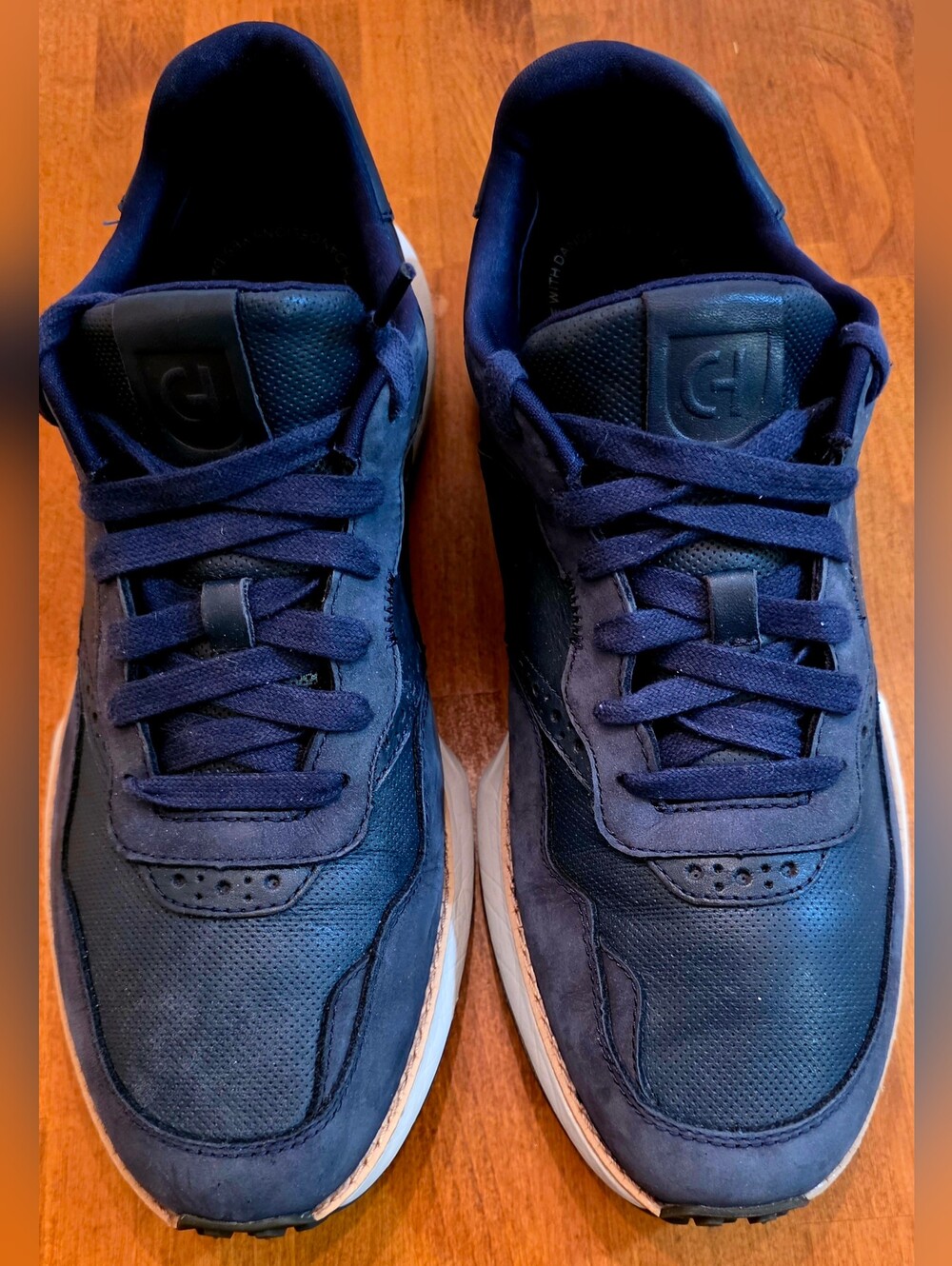 Cole Haan Men's Navy Casual Leather & Suede Sneakers